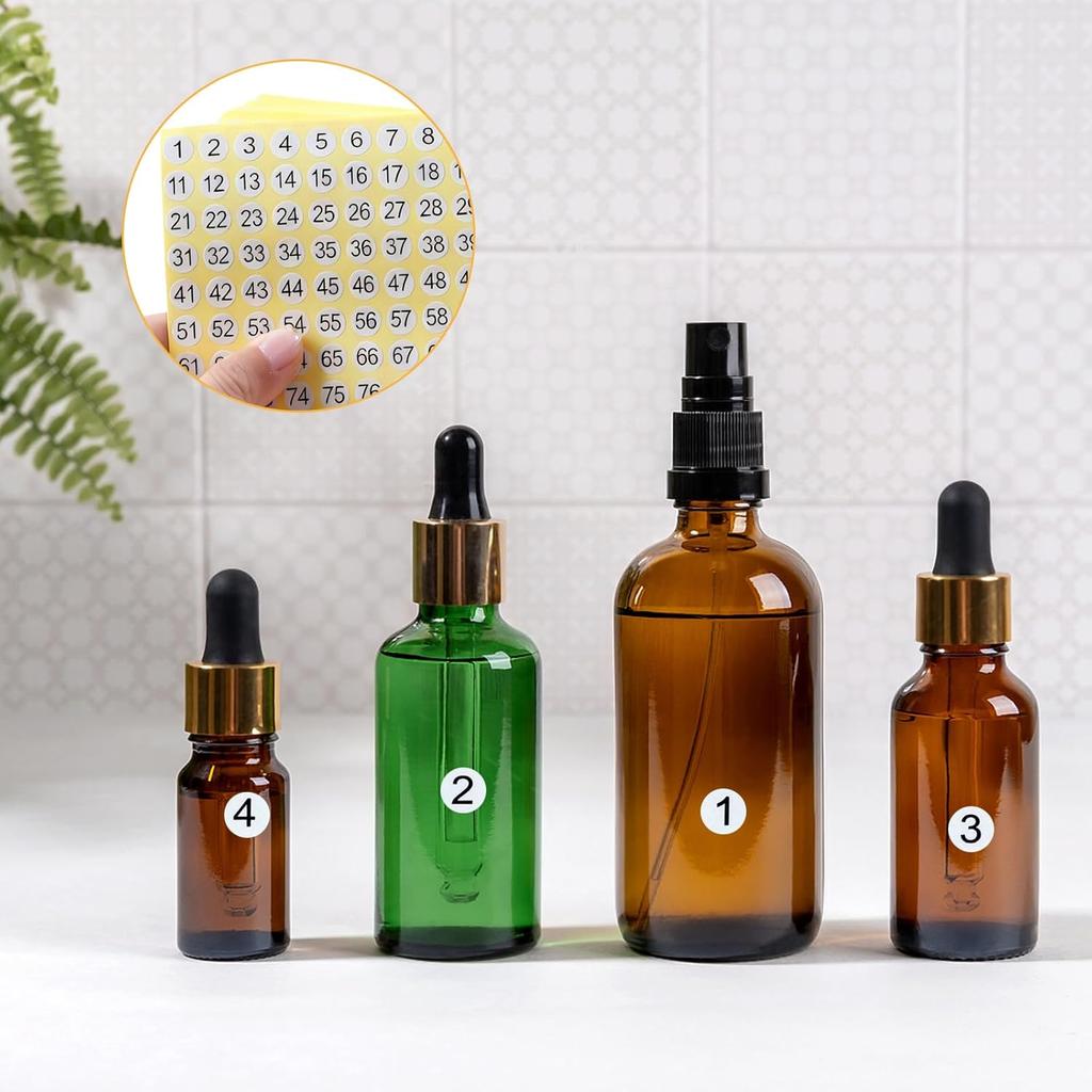 7500 Pcs 1-500 Round Number Stickers Labels, 15 Sets Self-Adhesive Round Labels, 0.4 Inch Consecutive Small Number Decals Inventory Stickers for