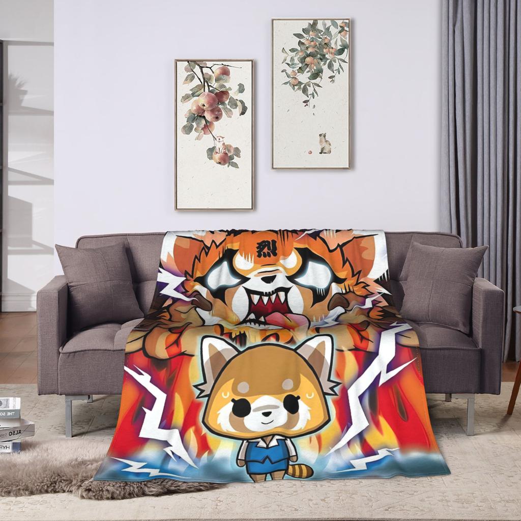 Aggretsuko Blankets  Super Warm Novelty Plush Bedding Throws For Boy Girl Couch Chair Sofa Bed Flannel Bedspread Bed Cover