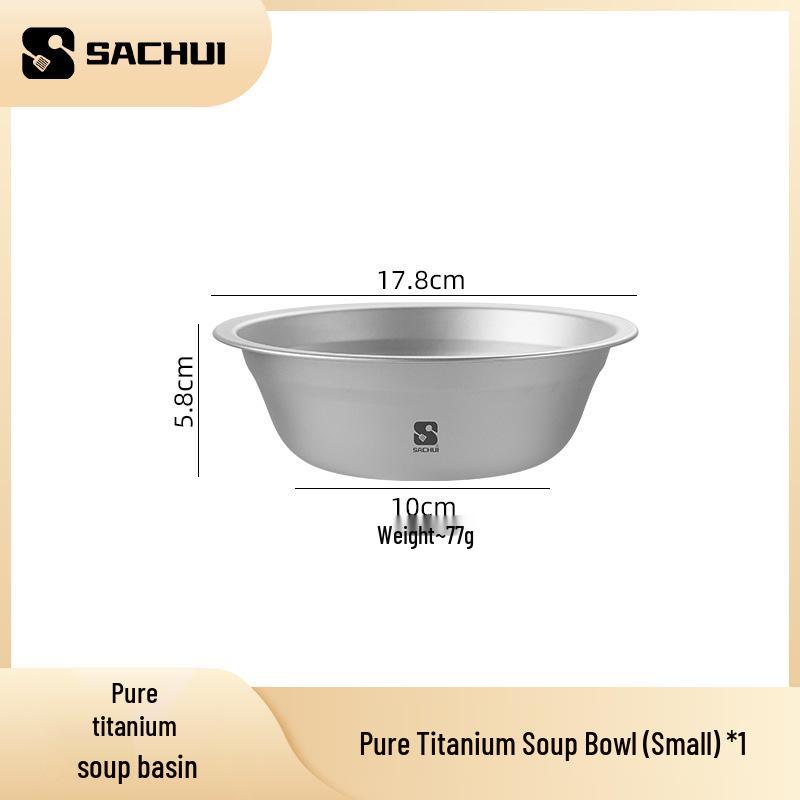 Pure Titanium Outdoor Camping Bowl: High-End, Food-Grade, Multi-Functional Picnic Plate & Portable Travel Noodle Bowl.