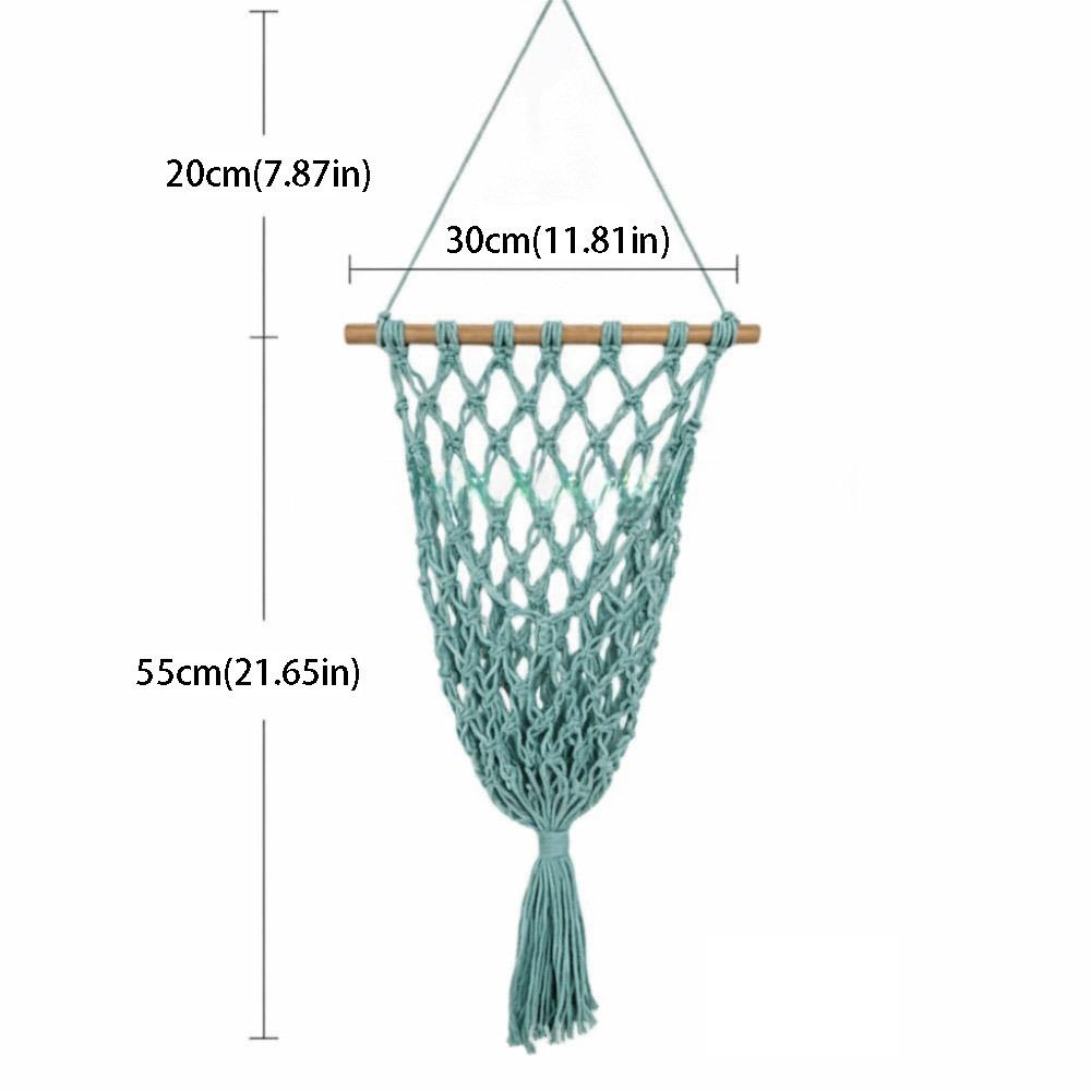 Handmade Woven Hanging Wall Holder Tassel Design Kitchen Storage Rack Vegetable Container Home