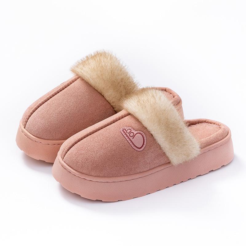 Winter plush cotton slippers women's winter plush thickened non-slip bottom warm indoor home thick bottom outer wear fluff mop