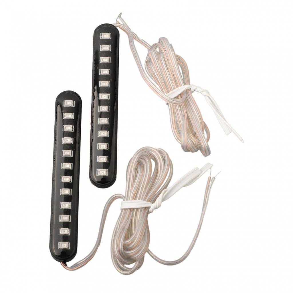 Motorcycle 2PCS Amber DC 12V License Plate Light Bar