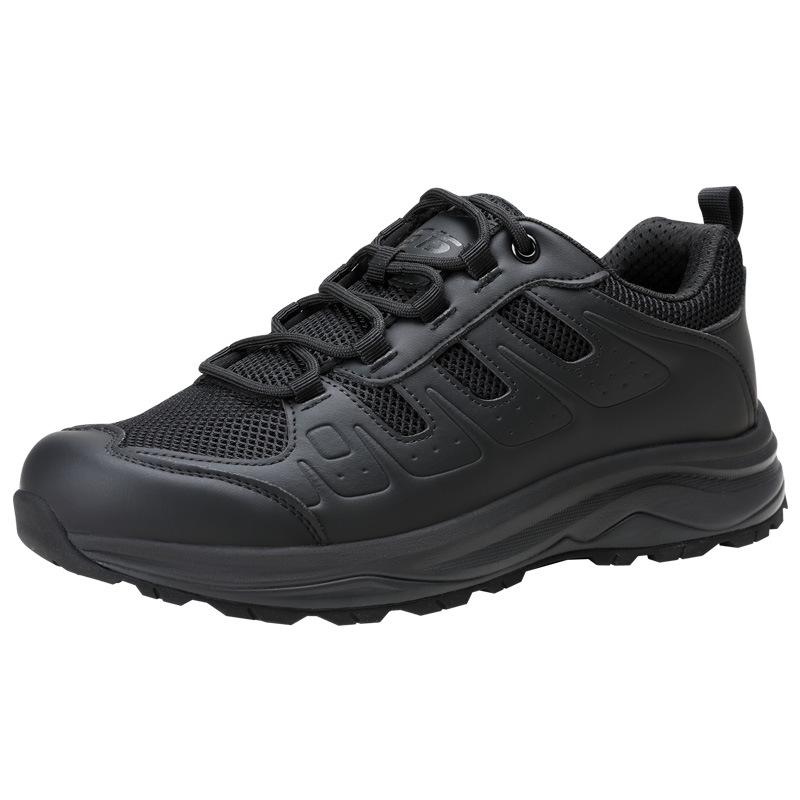 Jinhua Men's Breathable Black Outdoor Hiking Shoes - Wear-Resistant, Summer Training, Off-Road, Sports Running Shoes.