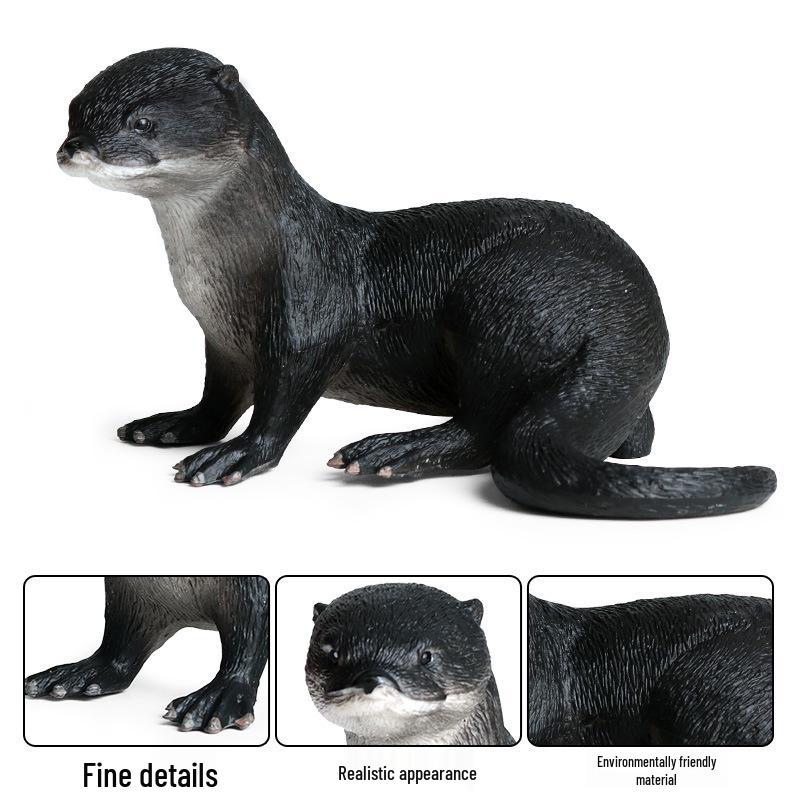 Children's Marine Animal Simulation Toy Set: Otter, Fish, Catfish, Water Monkey, Water Dog Models