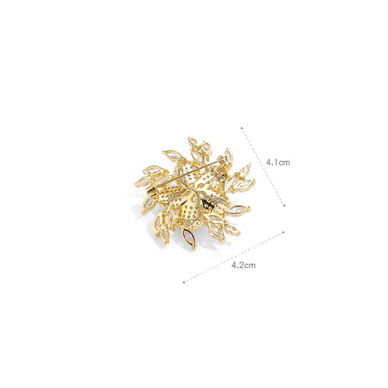 Bo Xin Yun Korean Zirconia Floral Brooch - Elegant Corsage Gift Pin