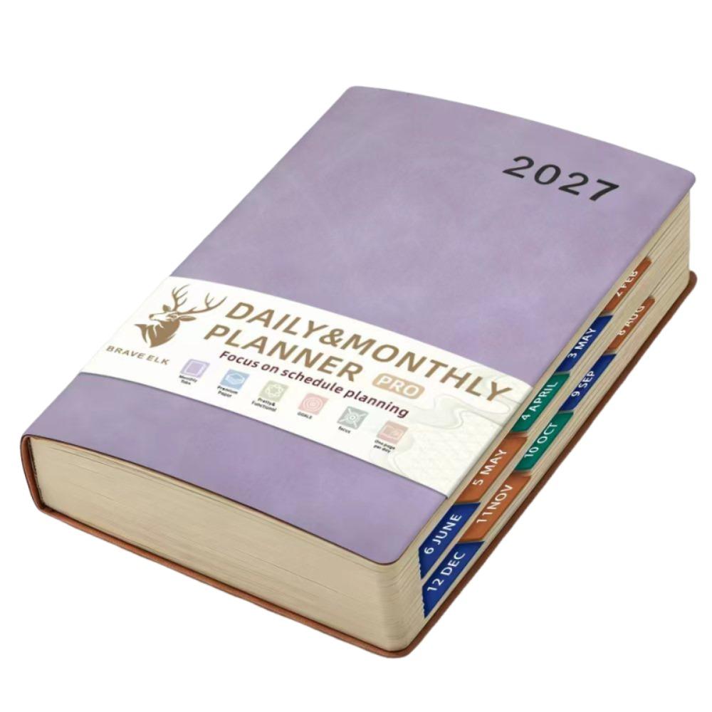 English 2027 Schedule Planner Notepad 12 Months To-do List Notebook Office Work Planner Business Purple