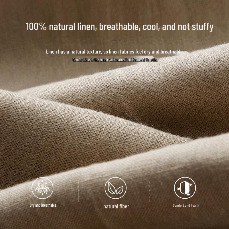 Shanshan Men's 100% Linen Straight-Leg Pants