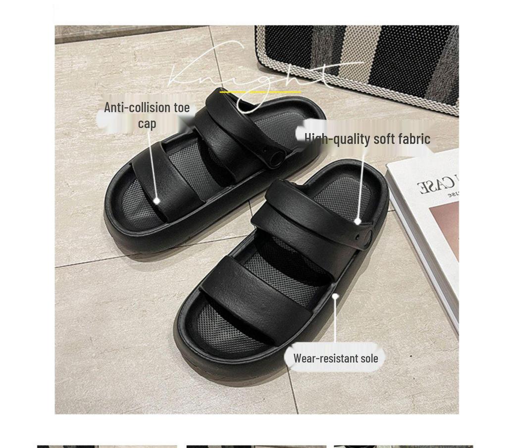 Sandalias de EVA con Doble Tira a Prueba de Olores y Suela Gruesa y Suave, Antideslizantes, para Uso en Casa y al Aire Libre