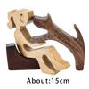 Sitting Woman and Dog Unique Gift Animal Sculptures Collection Wood Carved Collectible Figurines Tabletop Desk Shelf Decor
