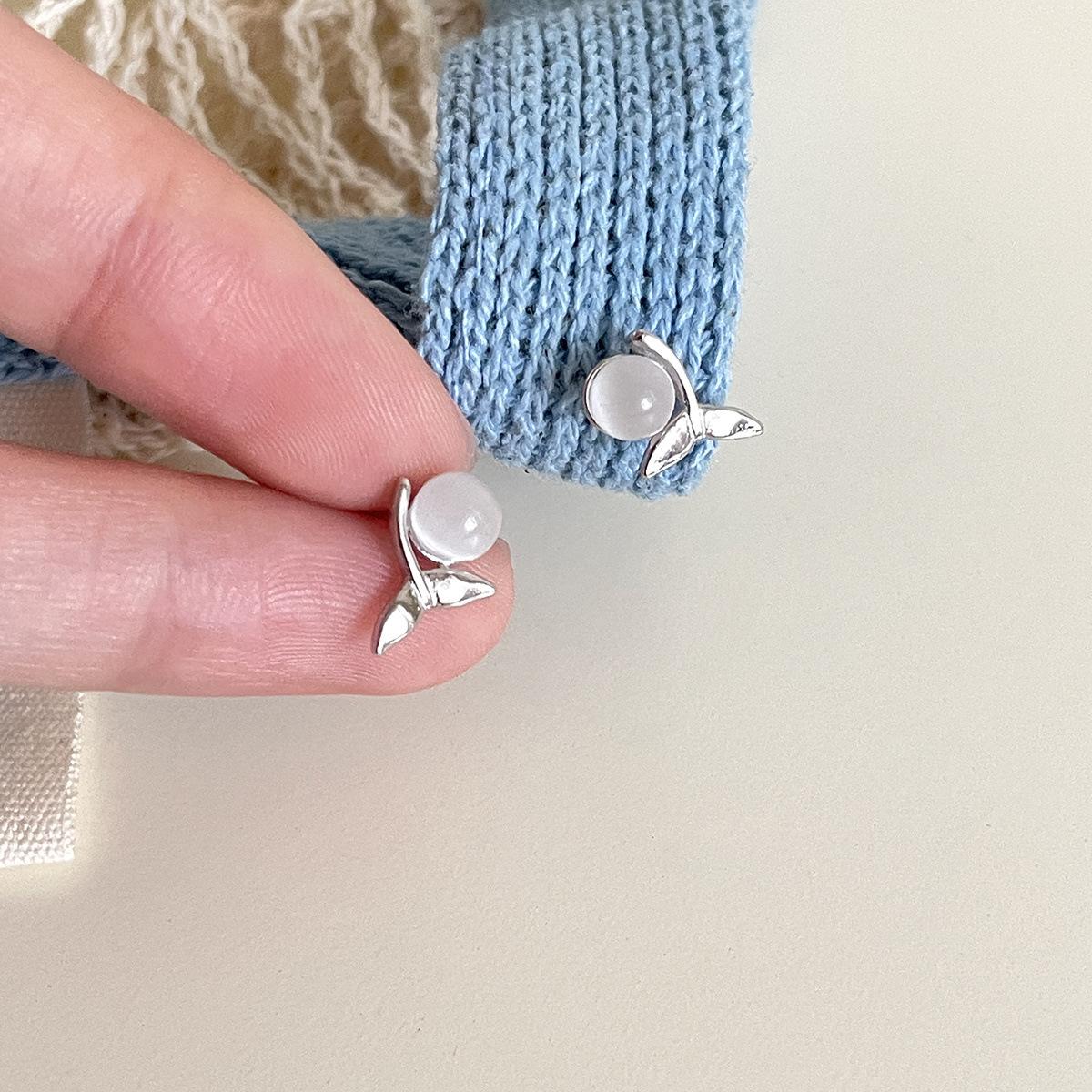 

Серьги-иглы из серебра 925 пробы с дизайном «рыбий хвост» женские легкие роскошные универсальные серьги Mori с опалом серьги премиум-класса