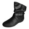 Scarpe da Donna Stivali Bassi Comodi Suole Morbide Moda Stivali da Esterno in Pelle a Mezza Gamba Stivali Donna 9