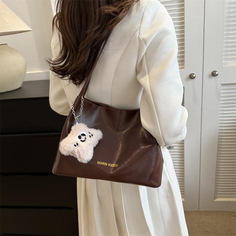 Retro Tote Bag Women's Bag New Trendy and Fashionable Large Capacity Handbag Casual Underarm Bag Simple Shoulder Bag