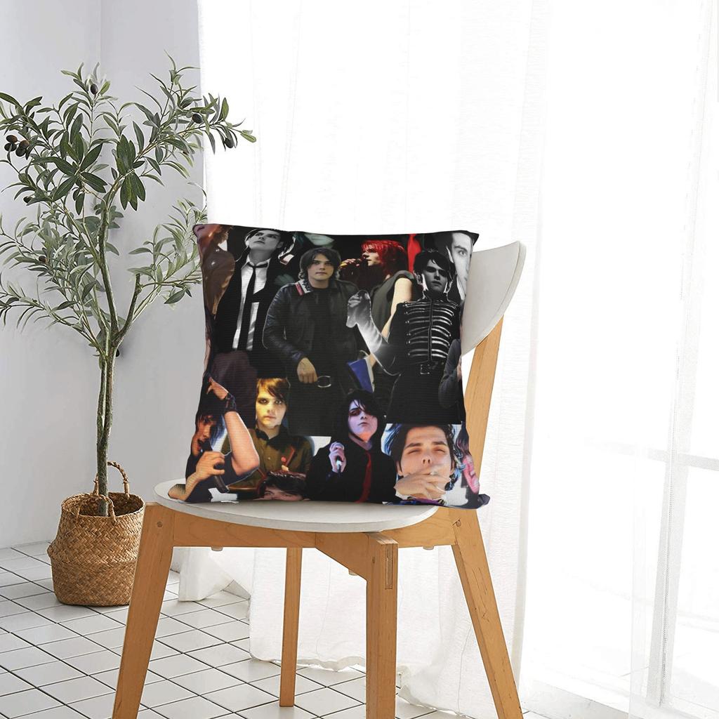 G-Gerard Way MCR Federe Cuscino Retro Trendy Federa Cuscino Per Sedia Divano Decorazione Casa Copricuscino Stampato