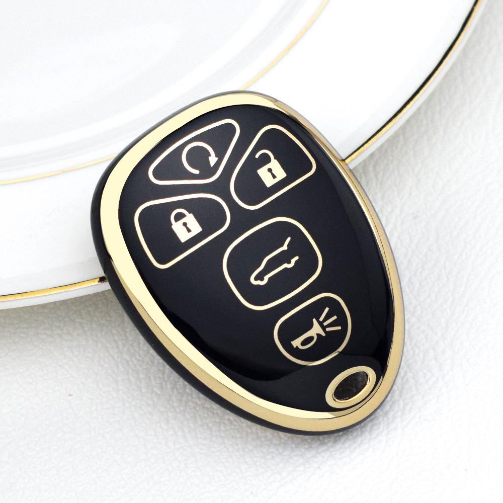 5 Buttons TPU Key Fob Cover for GMC Acadia 2007-2016 Yukon XL/Chevy Suburban Tahoe Traverse/Cadillac Escalade SRX/Buick Enclave