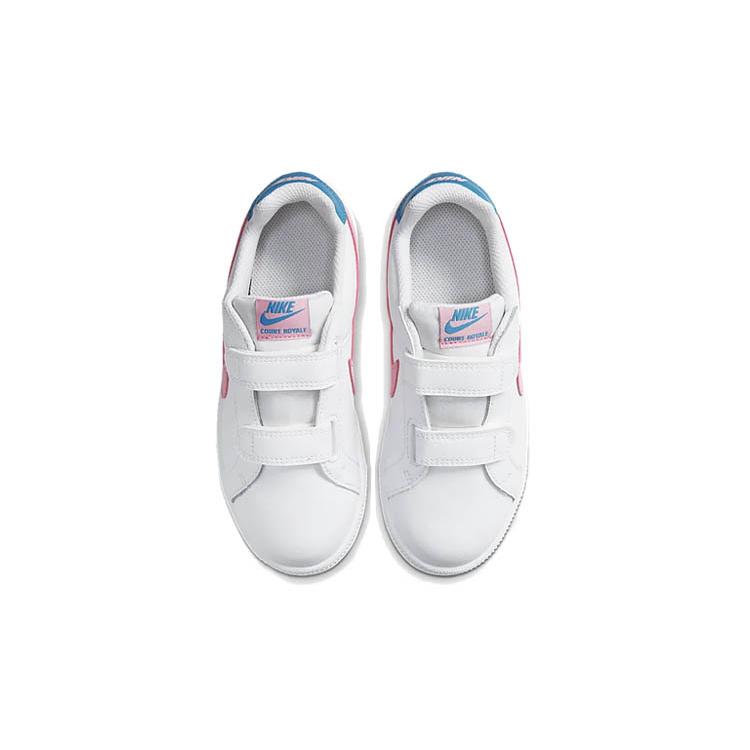 New Nike Court Royale Collection Low Top Skateboard Shoes White Blue Pink Children Aged 3 7 Years Old 833536-110