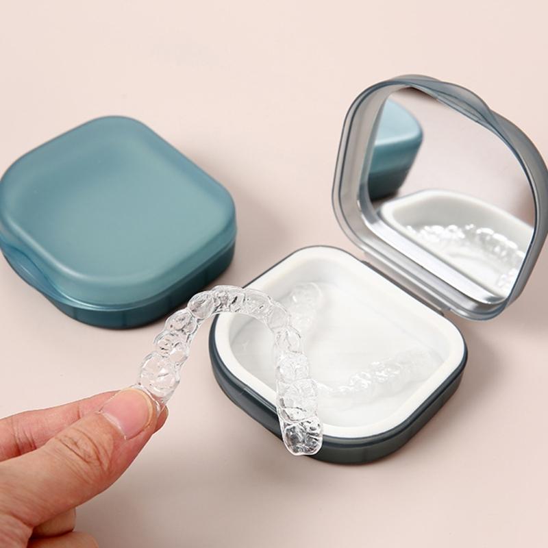 Breathable Teeth Alignment Storage Case Hygienic Plastic Box For Dentures Earphones Carry Solution
