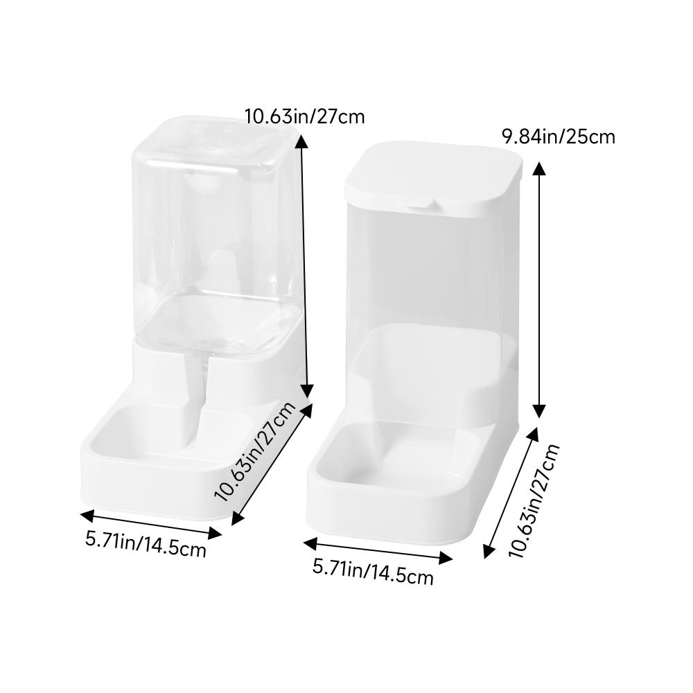Tieker Pet Feeder And Drinker Set Gravity-fed Cat And Dog Drinking Fountain Automatic Bowl белый
