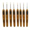 Knitting Tools Plastic Handle Sweater Needle Brown Soft Leather Aluminum Crochet