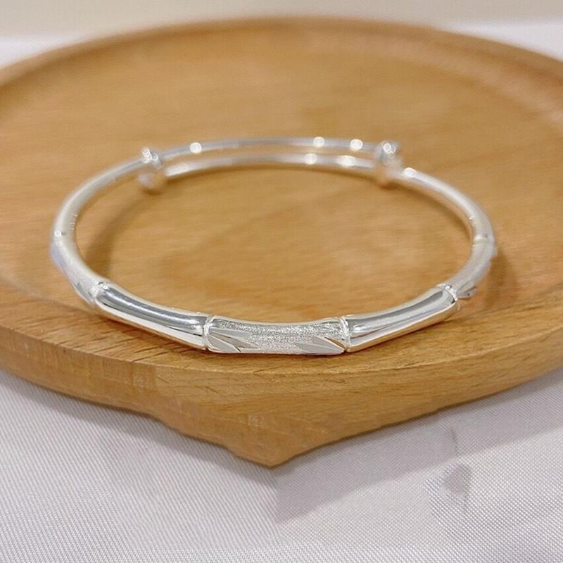 Wanzuyin 999.9 Section High Rise Bamboo Bracelet for Women's Youth, Bamboo News, Safe Solid Bracelet, New Year's Gift