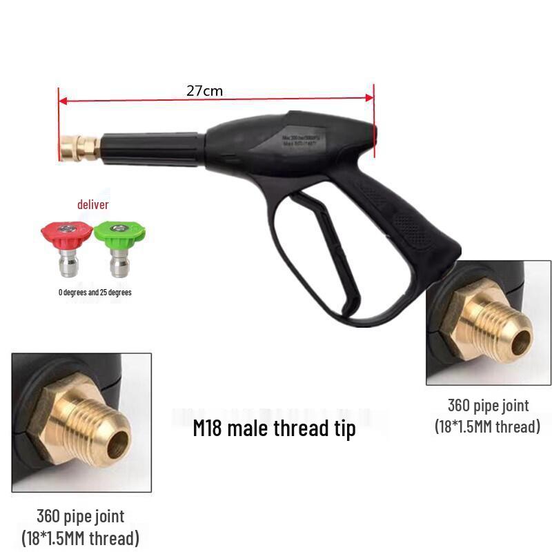 High-Pressure Car Wash Water Gun with Quick-Connect Nozzle
