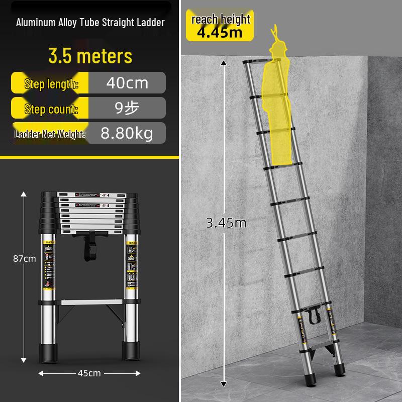 Stainless Steel Telescopic Aluminum Alloy Folding Step Ladder
