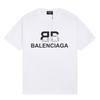 BALENCIAGA Sosire Nouă de Vară Tricou Bumbac Imprimat cu Gât Rotund și Mânecă Scurtă Alb F147