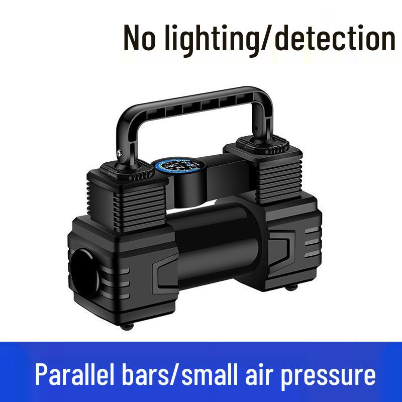 

Портативный 12В двухцилиндровый автомобильный насос для накачивания шин с фонарем для малолитражных автомобилей