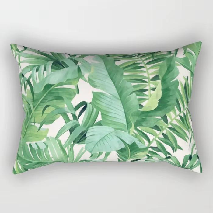 30*50cm Tropische Blume Pflanzenmuster Gedruckter Dekorativer Kissenbezug Schlafzimmer Wohnzimmer Zuhause Rechteckiger Kissenbezug Kissen