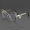 New Striped Color Blocking Anti Blue Light Glasses Butterfly Glasses Metal Frame Curved and Fashionable Eyes and Legs