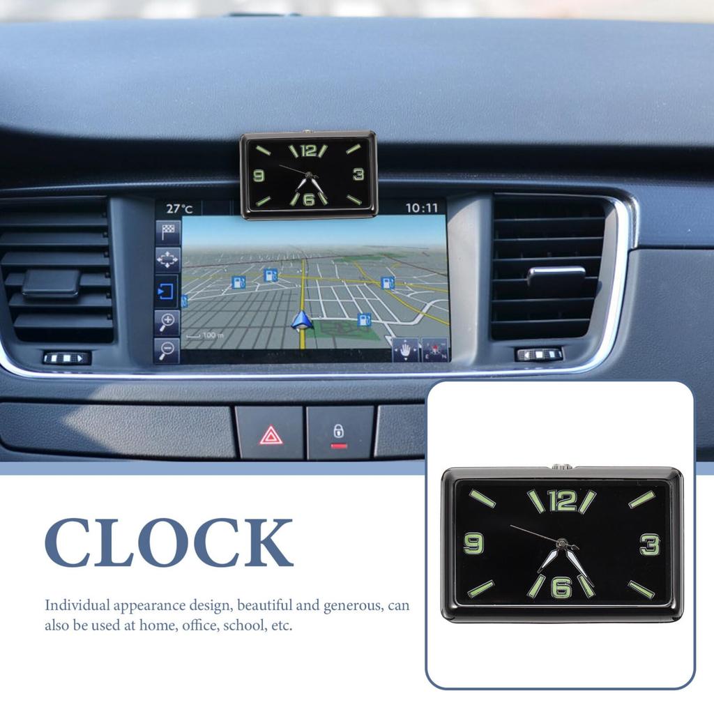Adhesive Luminous Clock Mini Quartz Clock Stylish Simple Design for Car Dashboard Office Home Room Decoration