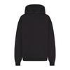 Loose Fit Solid Color Casual Kangaroo Pocket Ribbed Trim Hooded Sweatshirt Women Tops Washed-Onyx ZU-ZUP-8022W-WON
