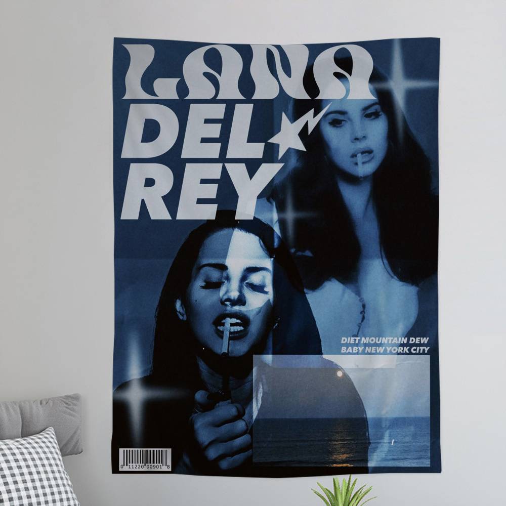 Singer LLana DDel RRey Printed Large Wall Tapestry Hanging Tarot Hippie Wall Rugs Dorm Home Decor