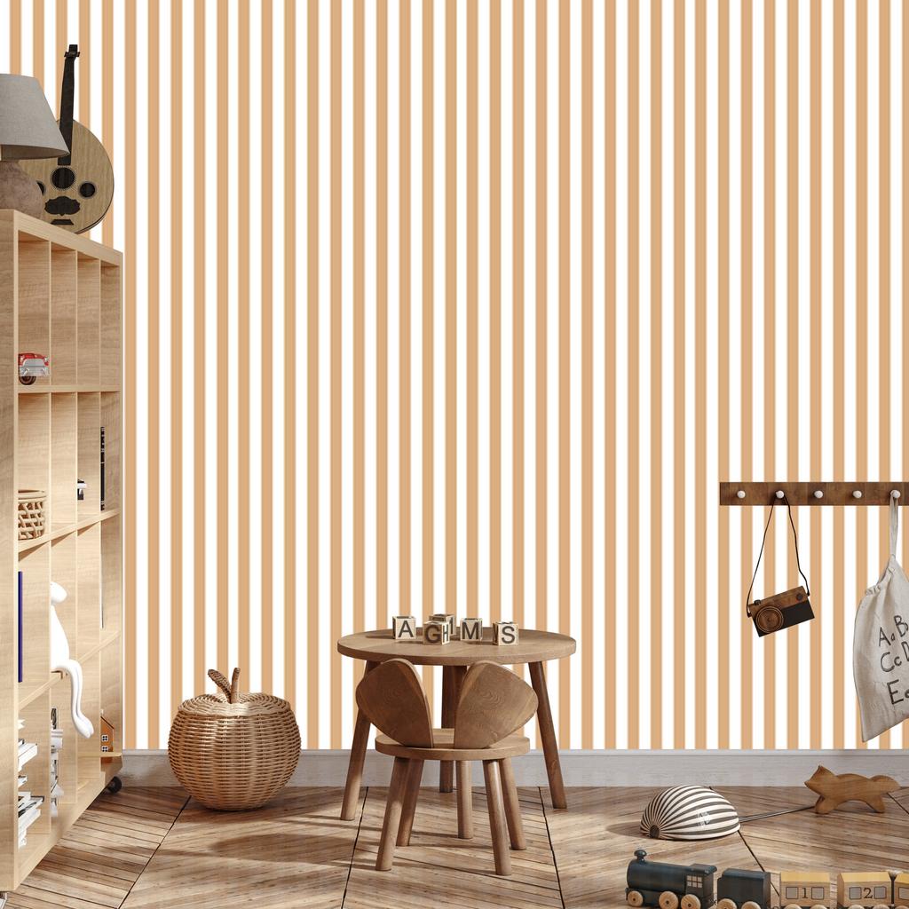 Cream Stripes Wallpaper, Cream Background for Living Room and Bedroom 50x1000