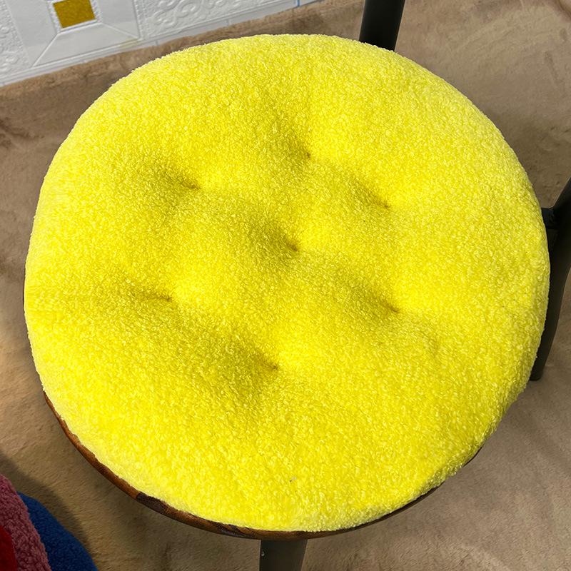 Extra Thick Fluffy Velvet Cushion Pad for Long Sitting - Large Round Chair or Floor Mat