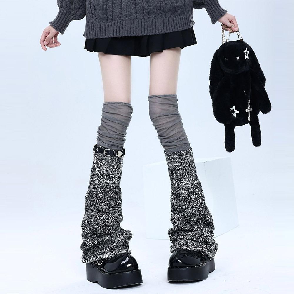 Flare Design Lace Leg Warmer Lace Trim Thigh High Socks New Y2k Socks  Japanese Style