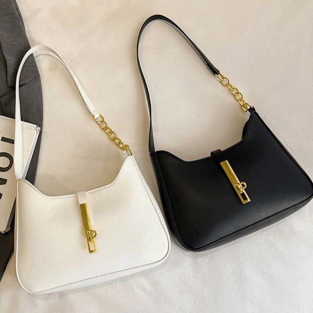 Spicy Girl Retro Shoulder Bag PU Leather Vintage Underarm Bag Pure Color Shoulder Bag  Girls