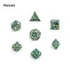 7 Pcs Silver Green Octopus Metal Dice Hollow Metal Polyhedral Dice Set Suitable for Role-Playing RPG  Board Game Card Game