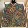 1Pc Mandalapainting Print Flannel Blanket, High Quality Comfortable for All Seasons, Home Decor, Warmth and Comfort, Perfect for Christmas Gifts