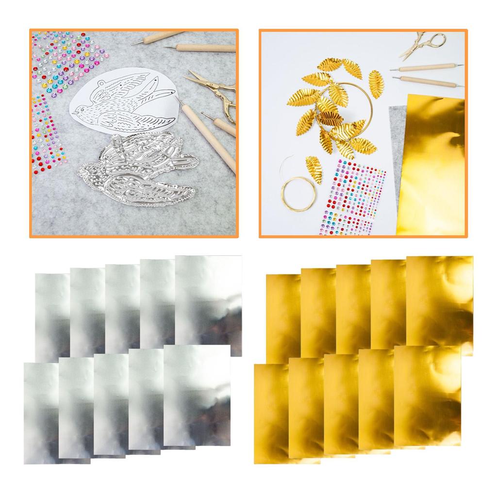 10x Folie Metallic Karton Metallic Papierbögen Reflektierendes Blatt Schimmerndes Papier für Poster Brief Scrapbooks Grußkarten