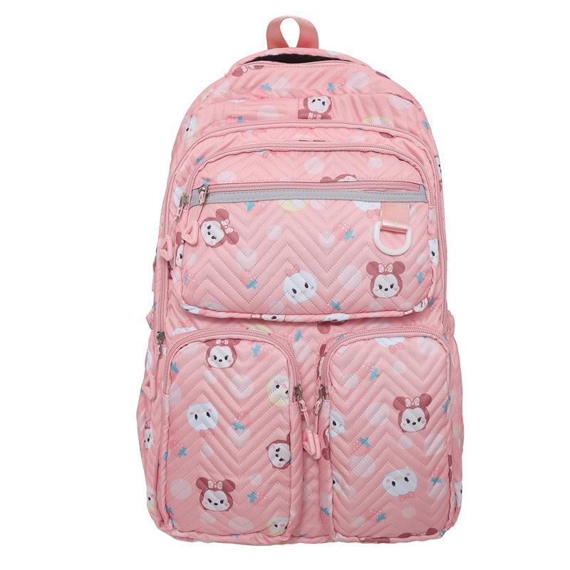 Stylish small fresh printed student backpack trendy cute lightweight backpack junior high school large capacity schoolbag