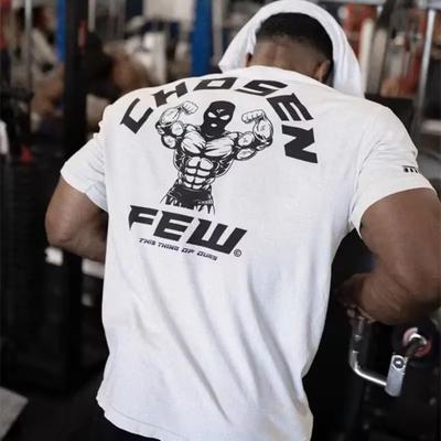 Europejska i Amerykańska Fitness Nowa Letnia Sportowa Koszulka Męska z Krótkim Rękawem Elastyczna Bawełna Luźny Top Trening Mięśniowy Bieganie