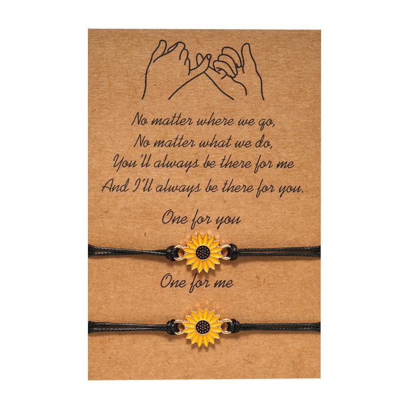 2pcs/set New Friendship DIY Bracelet For Couples Volcanic stone Charm Bead Bangles Women Man Lucky Wish Card Jewelry