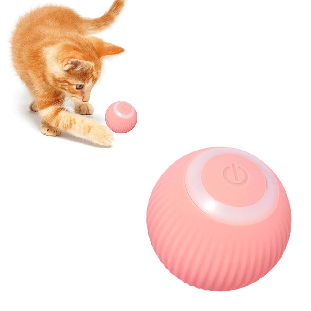 Interactive Cat Toys Balls USB Rechargeable Pet Toy Automatic Cat Ball with LED Light Kitten Toys