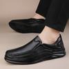 Men's Breathable Leather Shoes Black Soft Leather Soft Bottom Spring Autumn Best Men Business Formal Wear All-Match Casual Shoes