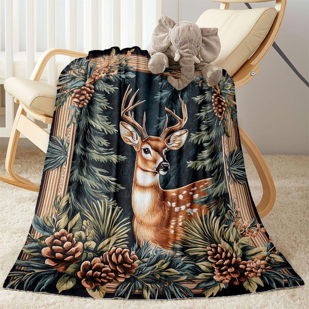 Deer In The Forest flannel,Lightweight,Flannel Blanket,Comfortable Blanket, Sofa Blanket, gift blankets,Holiday gift blanket Blankets