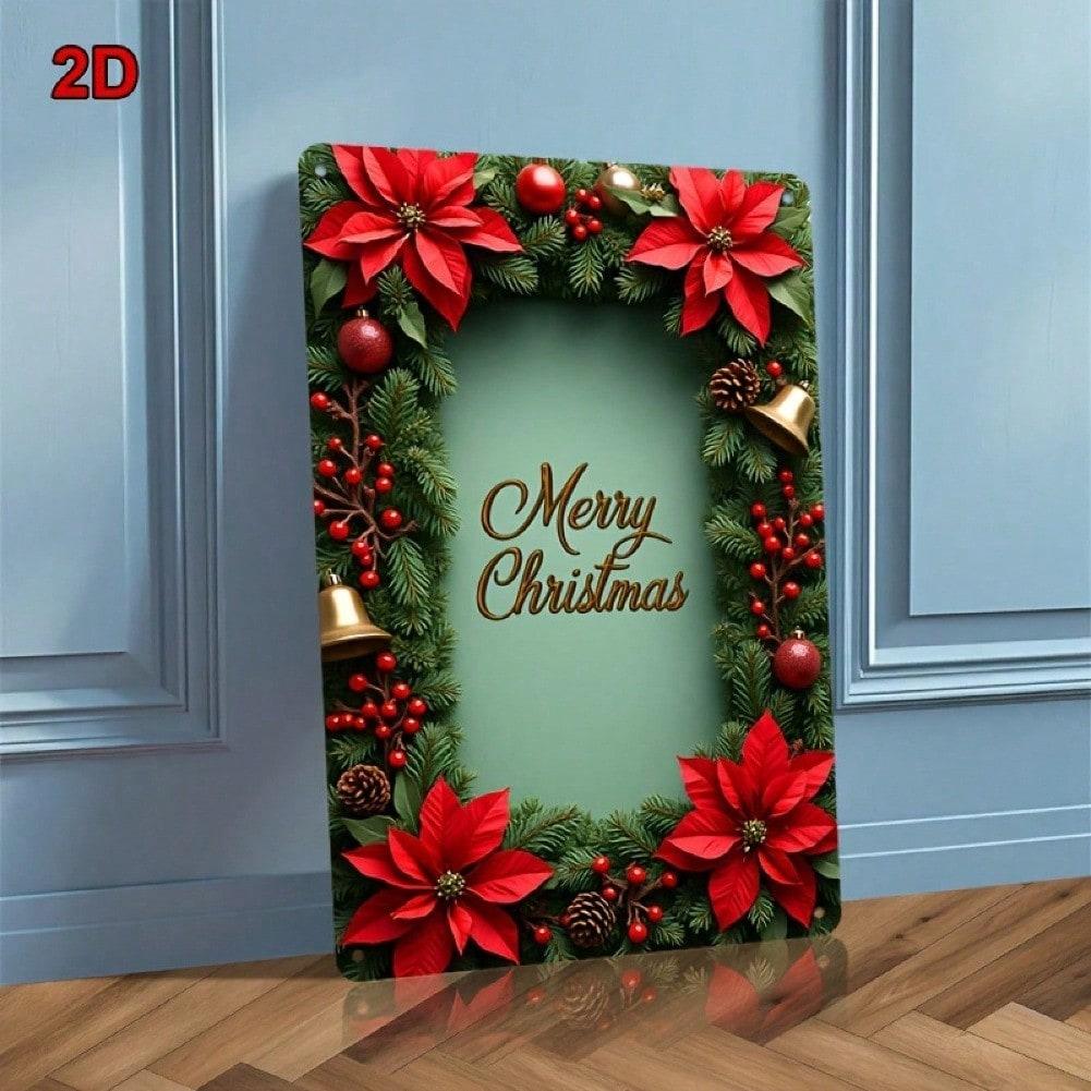 Christmas Joy Vintage Metal Tin Sign Wall Art 8x12 Inch Holiday Home Decor For Living Room Office Cafe