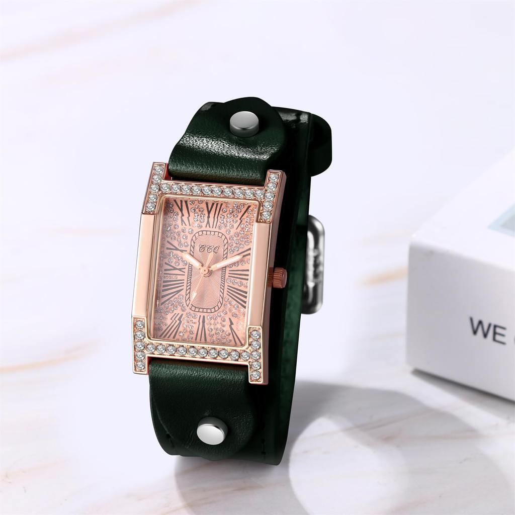Watch Antique Square Leather Roman Alphabet Analog Waterproof Leather Belt Casual Business Fashion Watch Accessories Birthday Christmas Day Present