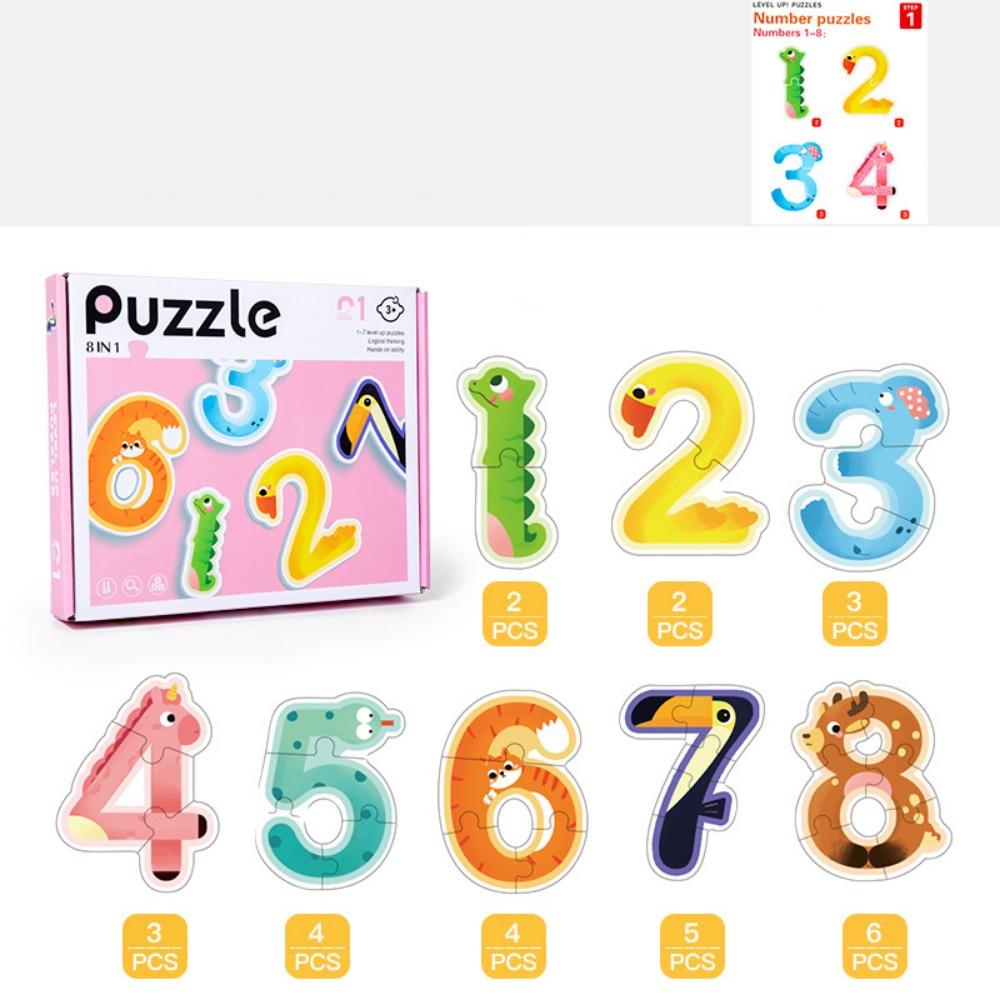 

Building Block Puzzle Forest Animals Panda Numbers Jigsaw Puzzle Cartoon Animal Jigsaw Children Style 1