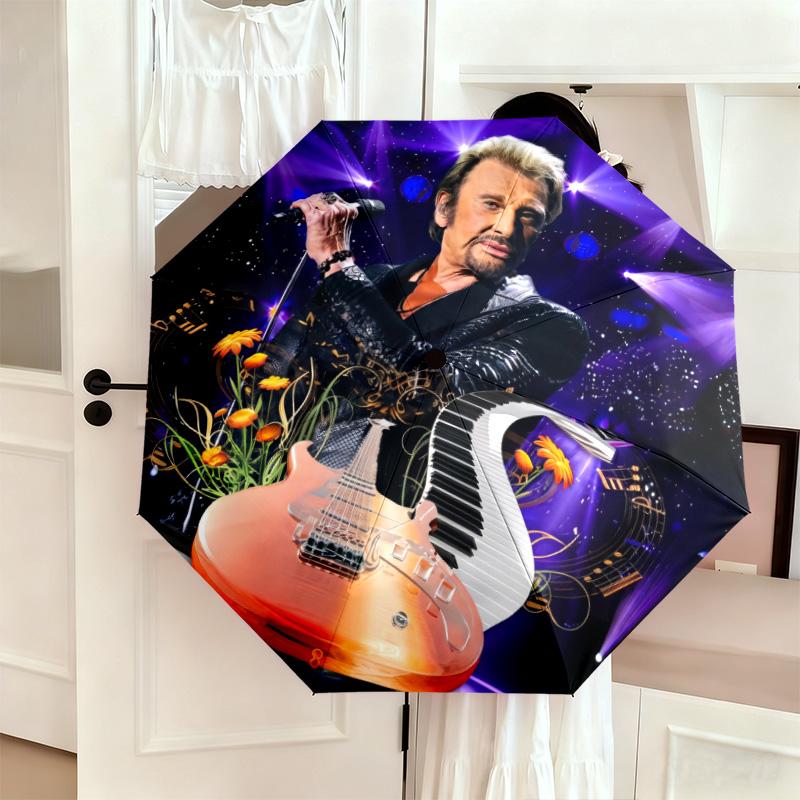 French legendary rock singer and actor Johnny Hallyday umbrella is suitable for all seasons, including home travel and outdoor activities Y13