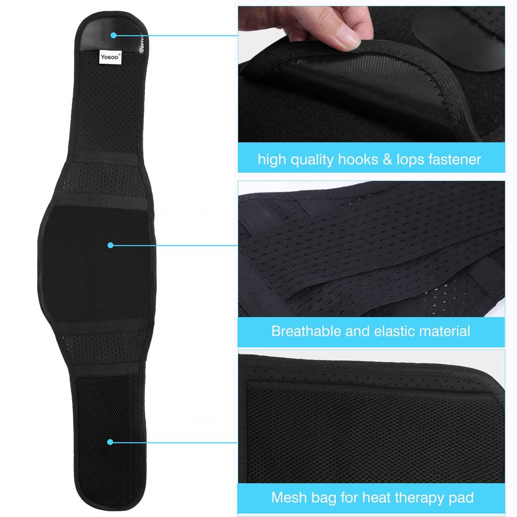 Lumbar Waist Belt, Lower Back Support Belt with Breathable Mesh Panels